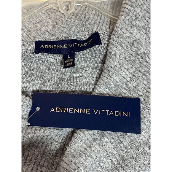 Adrienne Vittadini Cowl Neck Gray Pull Over Sweater Women's Size Large NWT - Picture 5 of 10